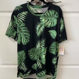 Lularoe Hudson unisex shirt sleeve tee Palm leaves